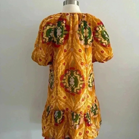 New Marie Oliver Greta Dress Marigold Trellis Sz M $338.00 - Picture 8 of 15
